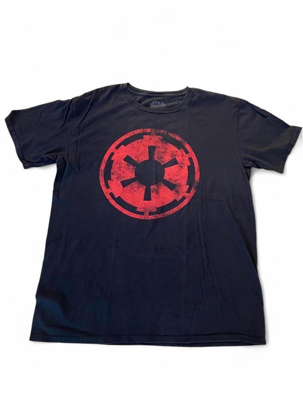 Black Star Wars Empire Tee with red Imperial logo L
